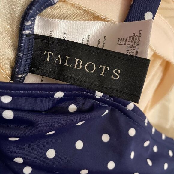 Talbots Navy with White Polka Dots Two Piece Swim Suit Size U.S. 16 - Picture 10 of 15